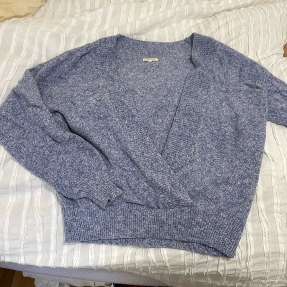 Purple knit open sweater